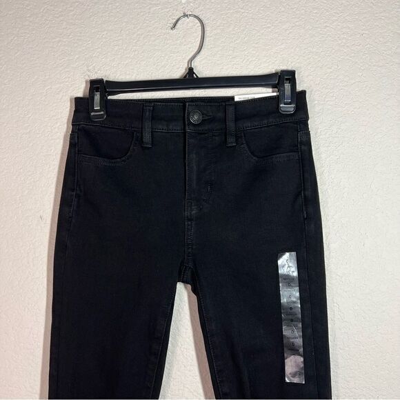 American Eagle Black Fringe Hi-Rise Dream Skinny Jegging Jeans Women's Size 0 - Picture 4 of 9